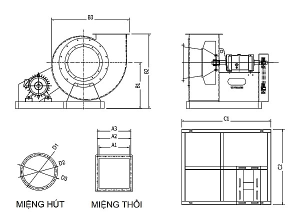 Bản vẽ cấu tạo quạt ly tâm